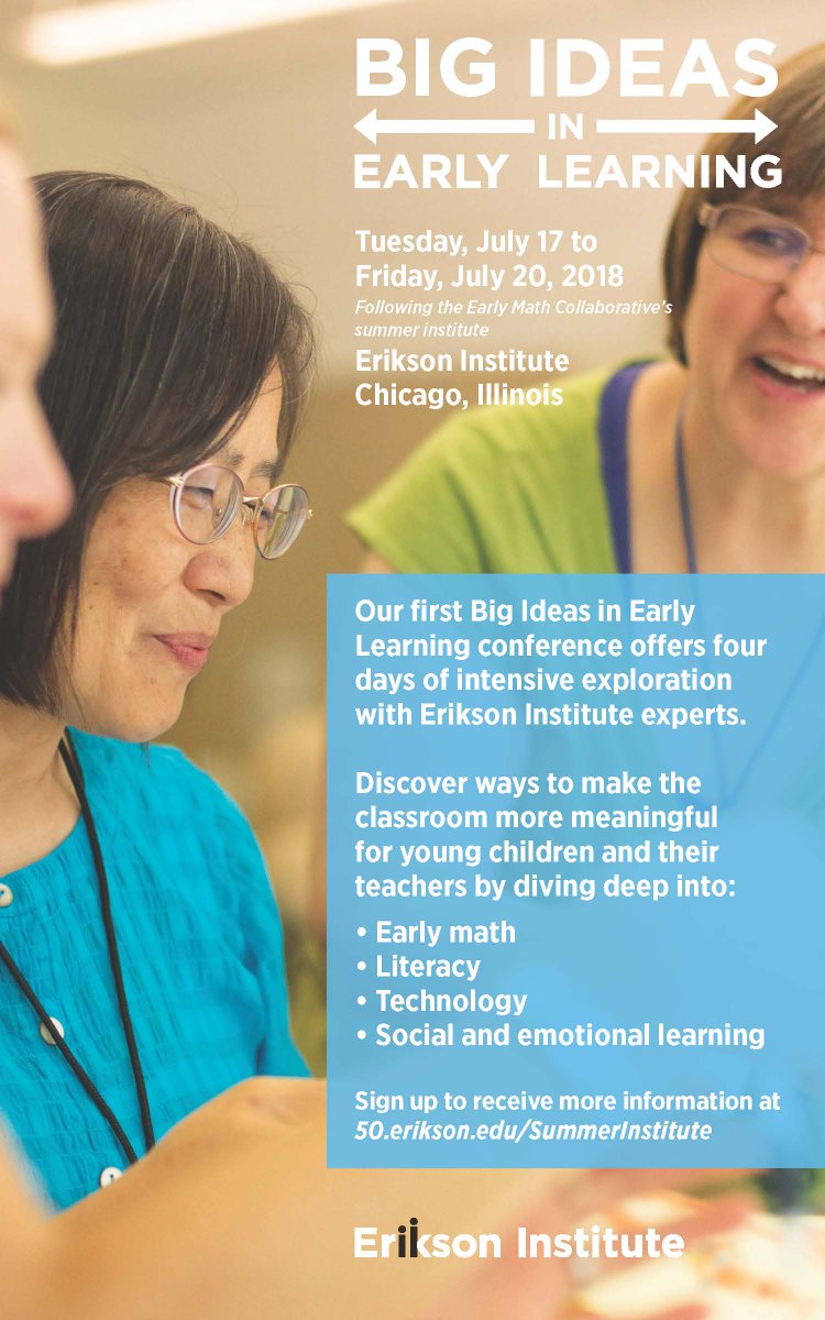 Big announcement: We're starting the Big Ideas in Early Learning institute next summer for early childhood educators. bit.ly/2m4xcuI