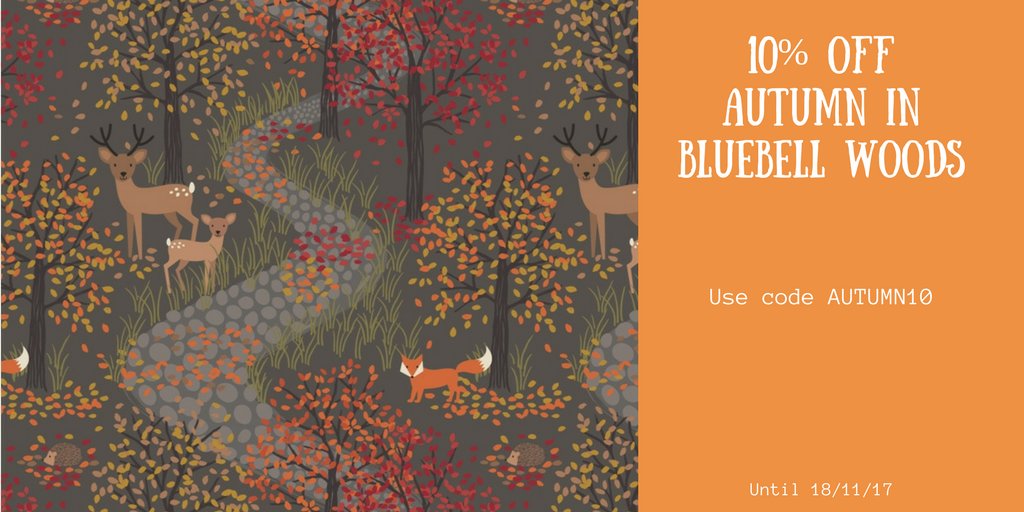 FabricPunk's tweet photo. To celebrate the magnificent autumn colours, there's 10% off Autumn in Bluebell Wood 🍂🍁 until Saturday. #Sewing #fabricsale
https://t.co/ZO3r31mZE7 https://t.co/FgcDHysrik