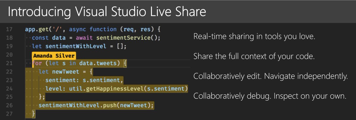 Visual Studio Code (@code) on Twitter photo Introducing #VSLiveShare - Real-time collaborative development for <a href="/code/">Visual Studio Code</a> and @visualstudio. Tools you love, Share Full Context, Collaborative Editing, Collaborative Debugging. Find out more code.visualstudio.com/blogs/2017/11/… Introducing #VSLiveShare - Real-time collaborative development for <a href="/code/">Visual Studio Code</a> and @visualstudio. Tools you love, Share Full Context, Collaborative Editing, Collaborative Debugging. Find out more code.visualstudio.com/blogs/2017/11/…