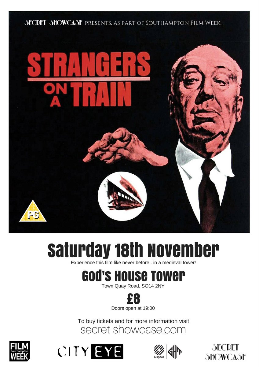 Secret_Showcase's tweet photo. @SotonFilmWeek has begun! Watch Hitchcock's Strangers on a Train at @ght_soton in Southampton's medieval walls, get your tickets here: https://t.co/IjyXr3hBuL @SotonEvents @HistoricalSoton @CultureSouth @SeeSouthampton @scenesouth @SouthamptonCC @SotonFocus @Discover_Soton https://t.co/6EhvTZ3980