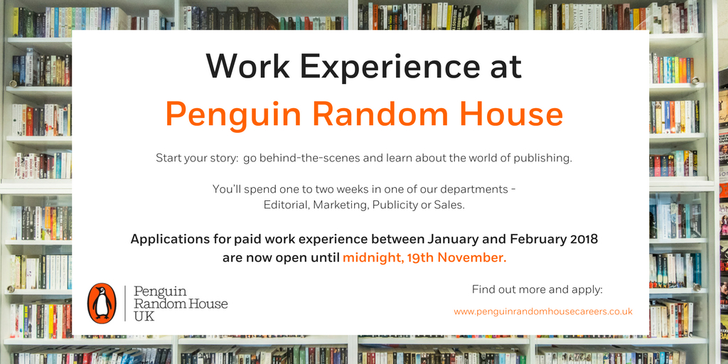 STWevents's tweet image. Looking to learn about the world of publishing? Apply for #paidworkexperience @PenguinRHUK this Jan-Feb &amp;gt; bit.ly/2zldH6y D/L 19 Nov