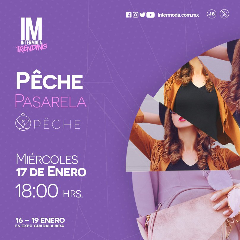 Intermoda's tweet photo. En el marco de #IM68 sin duda no te querrás perder la pasarela de #PECHEDesigns la cita es el miércoles 18 de enero en punto de las 6:00pm.
Se parte de #Intermoda68 Realiza tu pre-registro en: https://t.co/DPSSjREPEA https://t.co/2JcXz00uoA