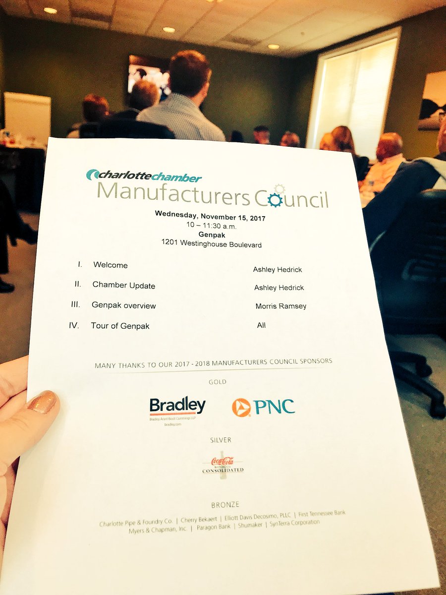 AshleyHedrick's tweet photo. Thank you @CokeCCBCC for your silver sponsorship of the @cltchamber #CLTmfg council! #manfacturing #manufacturer #foodpackaging https://t.co/4gzec1qAFc