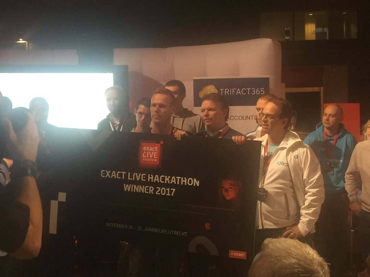 Ron_de_Langen's tweet photo. Qics wint Exact hackaton met de Power BI connector voor Exact Online!!  #exacthackaton #qics #powerbi #exactonline https://t.co/c4Xon9cHX5