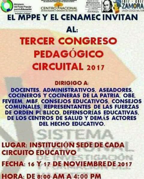 clifmaguablanca's tweet photo. El @clifmaguablanca t invita a participar en nuestro #CongresoPedagogicoCircuital @MPPEDUCACION @JauaMiranda @ZEPortuguesa @8VA_ESTRELLA_ZE https://t.co/x4NFzu5zP7