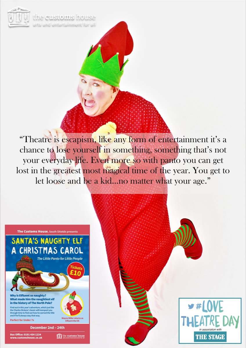 thecustomshouse's tweet photo. #LoveTheatreDay 
Here's @WayneKMiller of @Made4StageTP telling us why he loves Theatre!

Wayne can be next seen in Santa's Naughty Elf, The Little Panto for Little People:
https://t.co/SLSS3gapwi https://t.co/p7JlsCpx8h