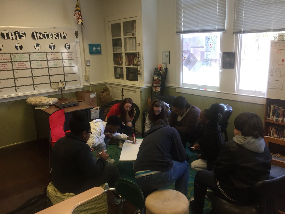 Sayers_ELA's tweet photo. What does your marker color choice say about you? And then, what does it mean to work together in a group? Circle conversations leading to small group projects @fa1_smcps . https://t.co/OAJQ99A3TH