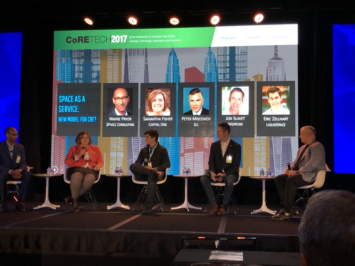 mpalizi's tweet photo. From Peter Miscovich @JLL, he sees @WeWork as more of a partner than a competitor. WeWork will help our clients bridge the digital divide for talent and provide a valuable business growth driver. Good to see my ex and my current employer can play nicely. #CoReTECH https://t.co/9LKeFDT9gv