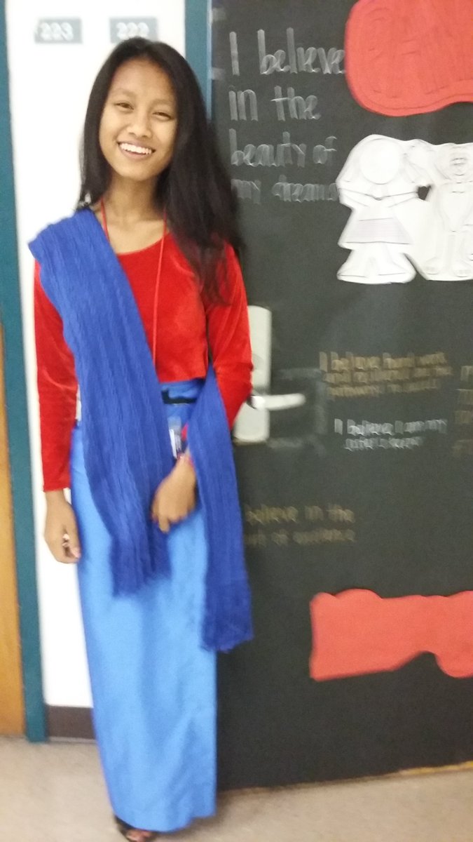 RangelYWLS's tweet photo. #WomanCrushWednesday @RangelYWLS Students Daniella as Frida Kahlo & Mary as Burmese politician, Aung San Suu Kyi #TraditionsWeek https://t.co/xd42yM3BE7