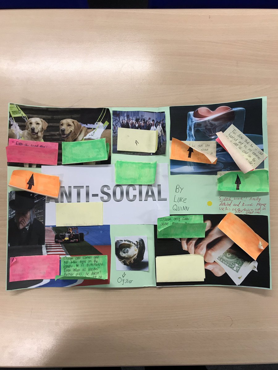 Outstanding, A Christmas Carol, homework from Luke in Y10. This will be great revision material in future.