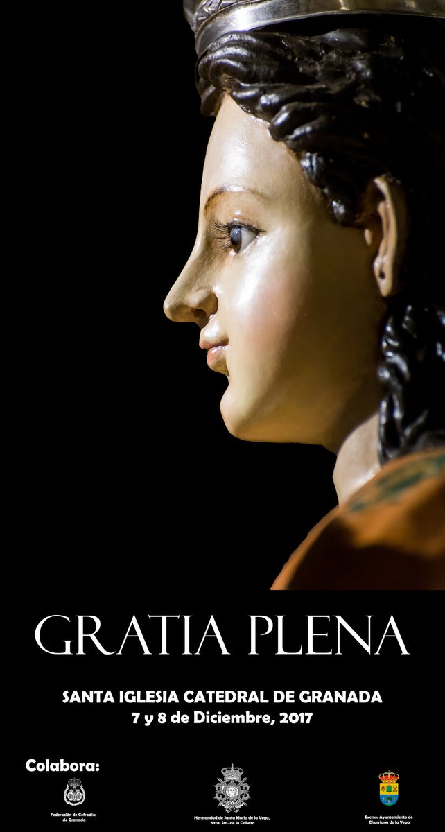 Diseño y cartel para la celebración de la Vigilia de la Inmaculada con la imagen de <a href="/Virgen_Cabeza/">Virgen de la Cabeza</a>