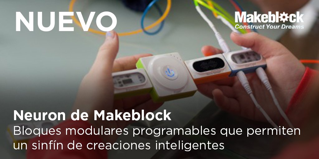 AtlantisTelecom's tweet photo. ¡¡YA DISPONIBLE 👏👏!! Nuevo NEURON de Makeblock 🎊🎉🎁
El Kit de electrónica y programación educativa. 👲🔝 Descubre mucho más 👀 en el siguiente link: https://t.co/SZfVhkDTRw …
#roboticaeducativa #aprender #Steam #programacionyrobotica https://t.co/V2U0D0D4C9