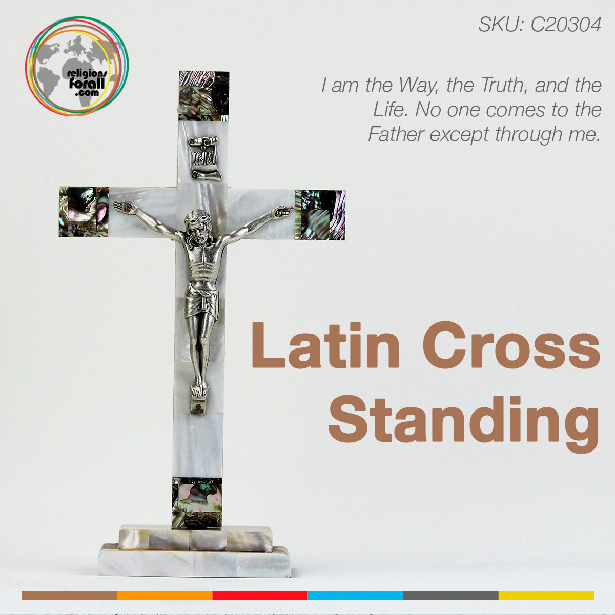Religionsforall's tweet photo. Our Latin Cross Standing is made in olive wood and beautiful mother of pearl in white with some green and purple. Get yours here 👉👉 https://t.co/WPSJHbcSEu https://t.co/eBPJxdzN8Q