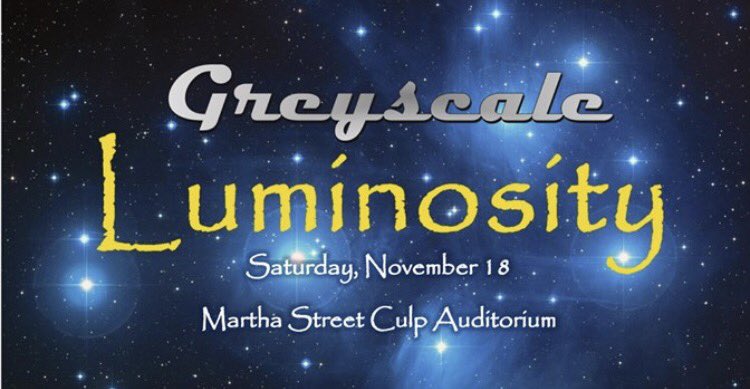 Make sure to come out to our fall show THIS SATURDAY at 7:30! And students are FREE! Hope to see you there! #greyscaleluminosity