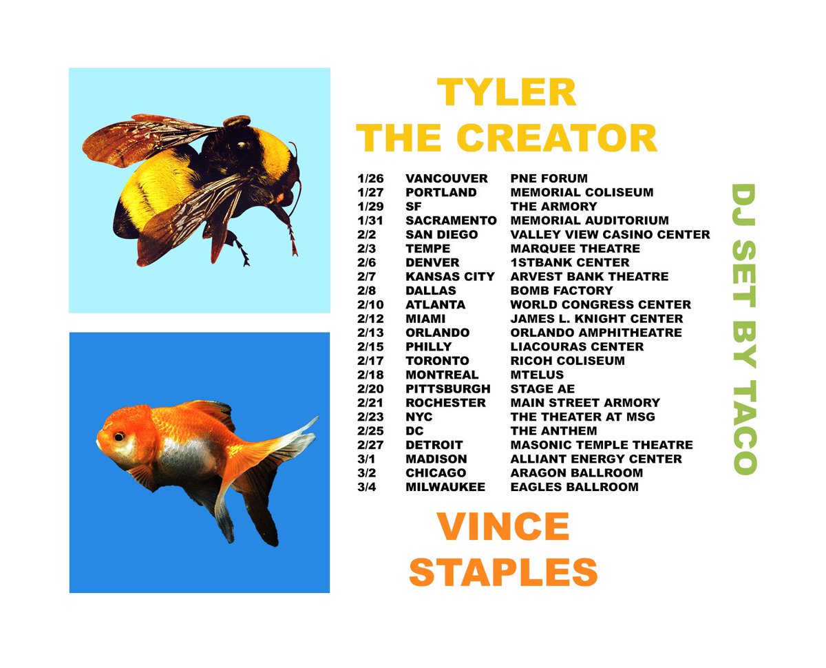 Complex's tweet photo. ⬇️@tylerthecreator x @vincestaples⬇️ https://t.co/9knvnBd8rY