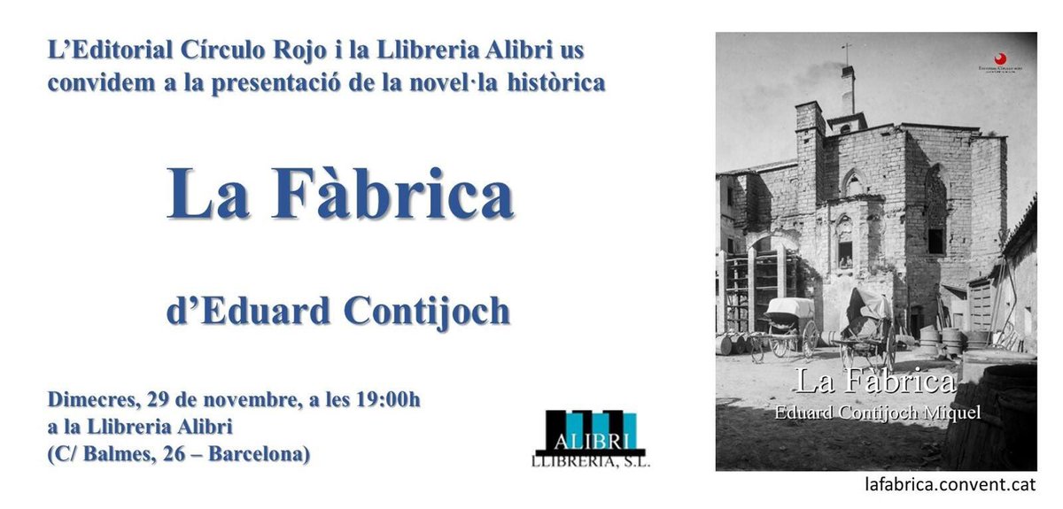 EduardContijoch's tweet photo. Presentació de La Fabrica el 29. Us hi espero! #lafabrica #elconvent https://t.co/6XuZ1RchV6