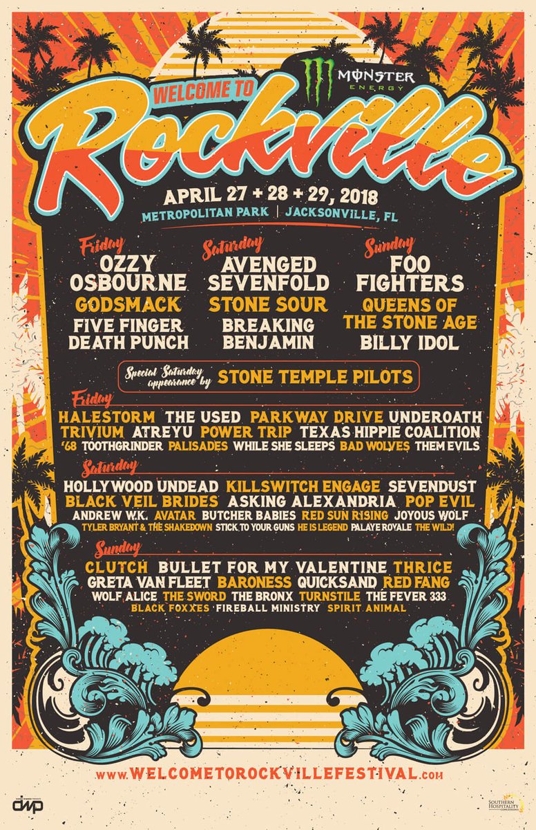 RockvilleFest's tweet photo. Just announced! Stone Temple Pilots added to Monster Energy Welcome To Rockville with He Is Legend, Wolf Alice and TOOTHGRINDER! Tickets on sale now! https://t.co/8LJjJLbJli https://t.co/m3WhqXcCsi