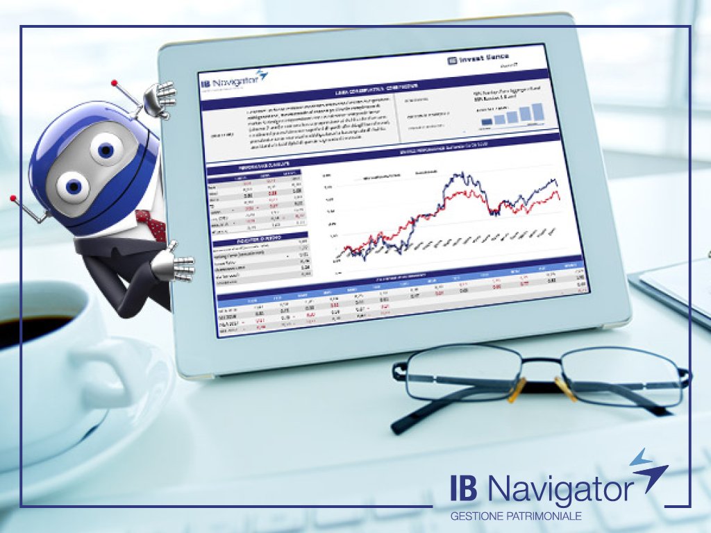 ibnavigator's tweet photo. Con #IBNavigator ricevi ogni mese il report con l'andamento del tuo #investimento. Facile, trasparente, Invest! #fintech #roboadvisor #roboinvestor #roboinvesting https://t.co/Z07RL7bMrx