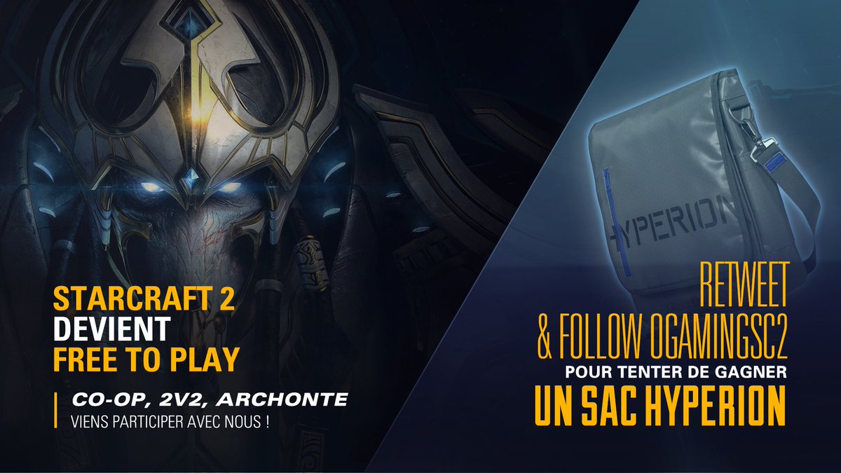 OgamingSC2's tweet image. Pour la soirée de lancement #SC2F2P, Blizzard te fait gagner un Sac Hyperion des familles ! RT &amp;amp; Follow @OgamingSC2 pour participer, tirage à 22h :D
#OGSC2
OGaming.tv/SC2