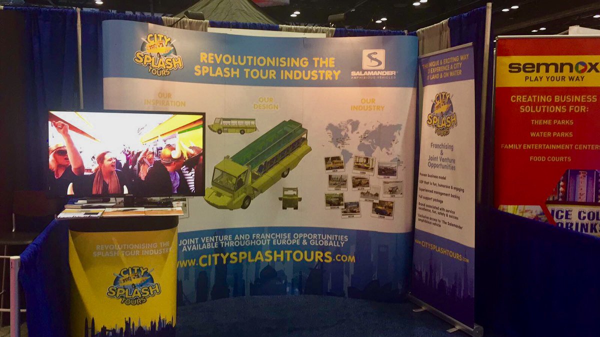 CitySplashTours's tweet photo. So excited to be at #IAAPA17 for what looks like another amazing show! Call over to booth 1936 #iaapa #occc #tradeshow #attractions https://t.co/FdTgIl8RFi