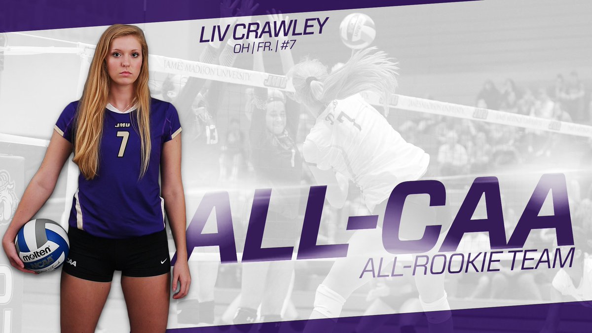 In her debut as a Duke, Liv Crawley tallied 121 kills, 21 digs and 21 blocks, earning her CAA All-Rookie Team honors.
