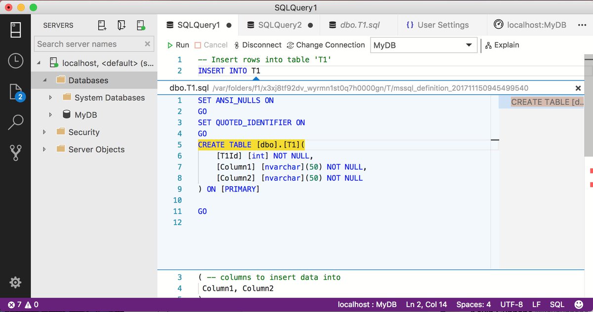 kevcunnane's tweet image. #sqlopsstudio quick guide 2: right-click on a table and use "Peek Definition" to see the table schema inline. No more browsing in Object Explorer to see all columns and their data types
