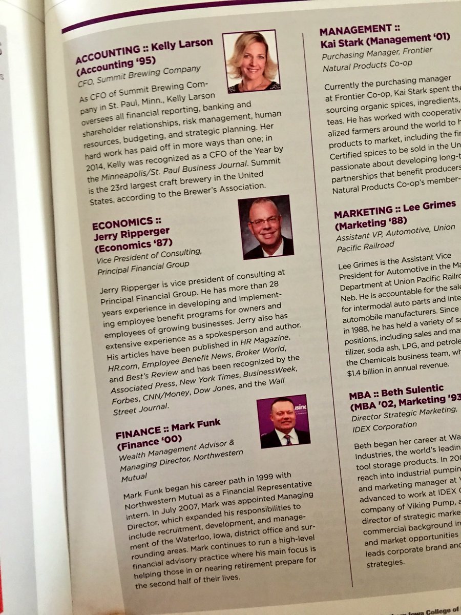 AliciaAmling's tweet photo. Nice @northerniowa ftr of fellow collegiate &amp; HS alums - @summitbeer’s Kelly Larson &amp; @NM_News’s Mark Funk. #Unipanthers https://t.co/9swVNgCwji
