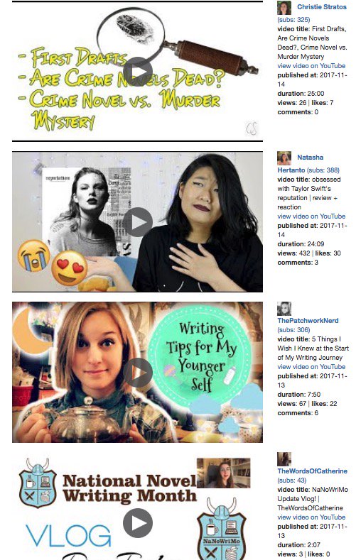 cdragon_yt's tweet photo. find #NaNoWriMo2017 vids/channels to watch: https://t.co/ZEZrFN6Q0L

and login and tag your yt channel... https://t.co/LcyRmbaJe6