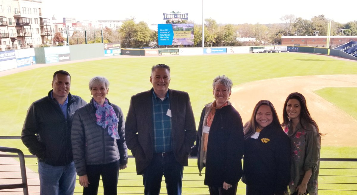 ICTHCC's tweet photo. #TeamWichita visiting Fluor Stadium this afternoon. It's so much more than a stadium. It has retail, apartments, &amp; more! #mixuse  #AmazingPlaceForum https://t.co/qmfYUe1IPv
