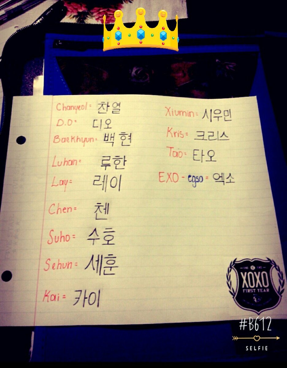 exo members names in korean