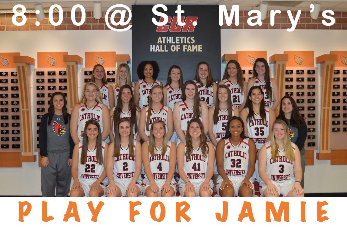 CatholicU_WBB's tweet photo. Today is the day. It’s finally GAMEDAY!The lady Cards open their season vs St. Mary’s @ 8pm tonight in honor of Jamie Roberts #OneBirdFamily https://t.co/A62ju7T6e5