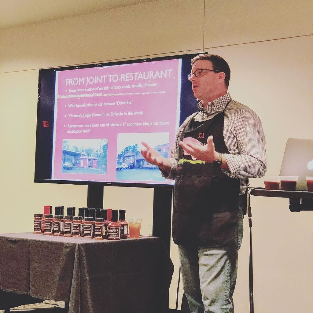 FellowshipMem's tweet photo. At the church offices today: @crenshawbrian presents the History of BBQ to visiting church planters from #Fellowsh… https://t.co/l5rn594cxE https://t.co/nhWQWo5zhK
