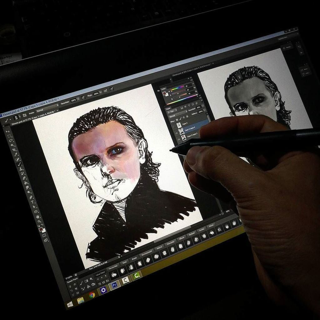artofand's tweet photo. Starting Punk Eleven digital painting! 🙃 #milliebobbybrown #strangerthings2 #elevenstrangerthings #strangerthings #punkeleven #female #por… https://t.co/b6ZXG8RvPs