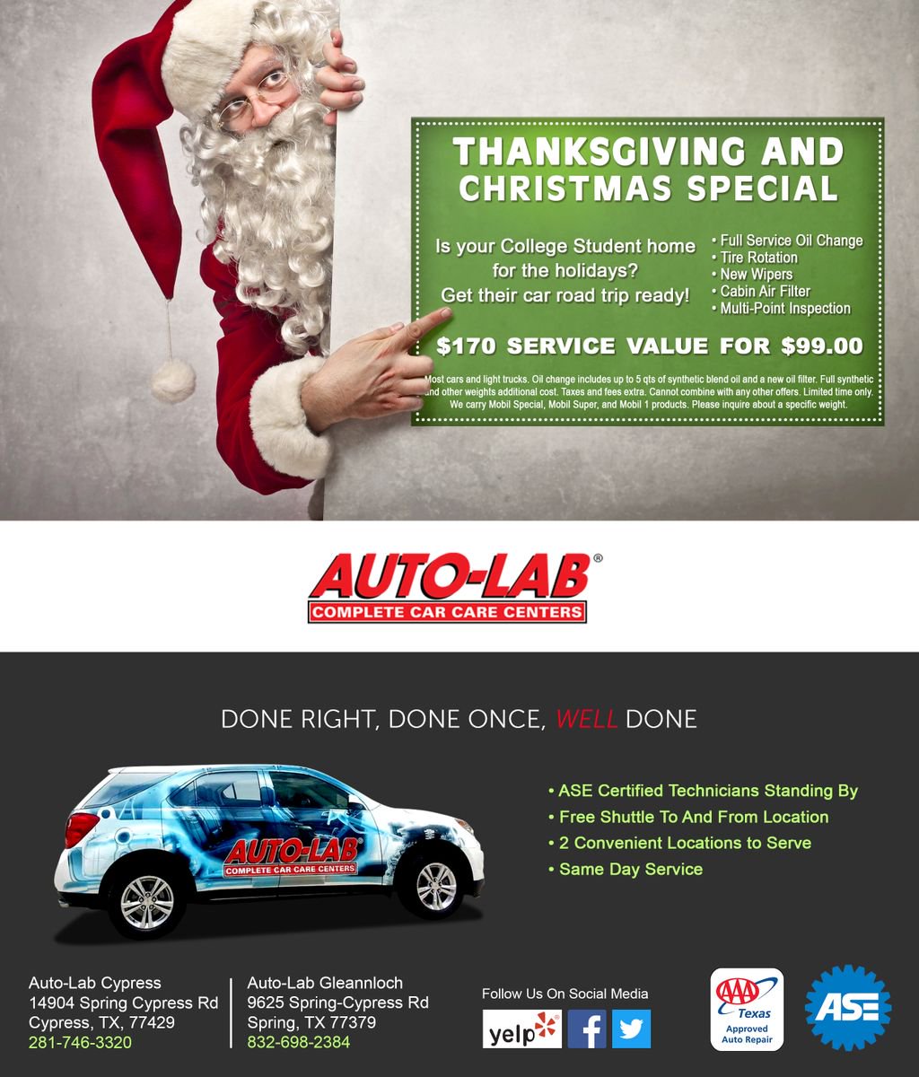 AutoLabTexas's tweet image. Save BIG during the holidays!