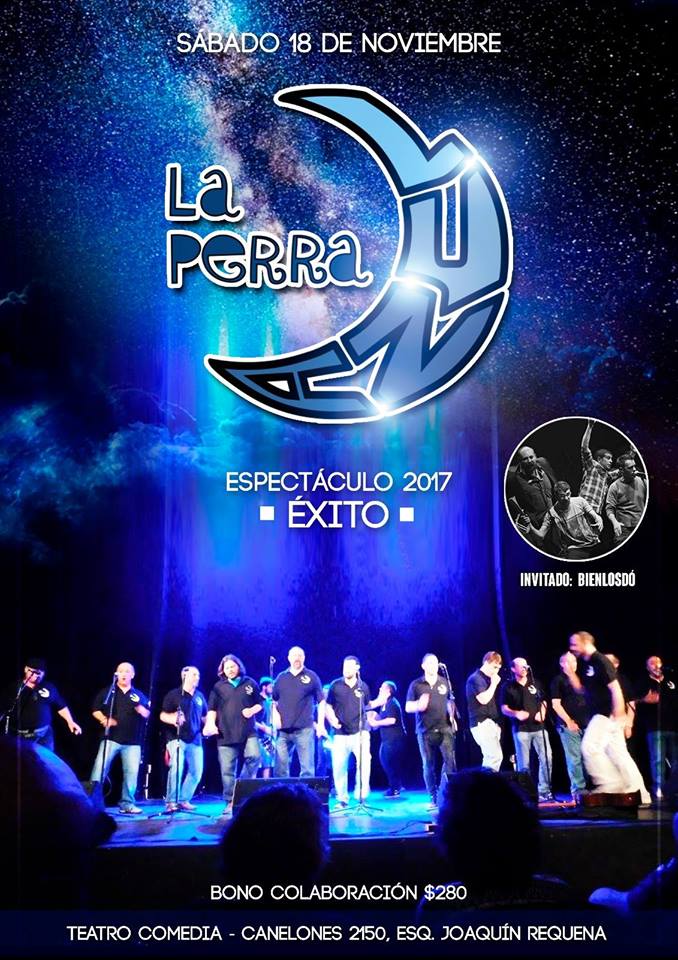 teatrocomediaok's tweet photo. Este sábado 18/11 La Perra Luna Murga 21:00 hs. llega a @teatrocomediaok con su espectáculo 2017: ÉXITO. Artista invitado Bienlosdó https://t.co/0yLbbcnzRY