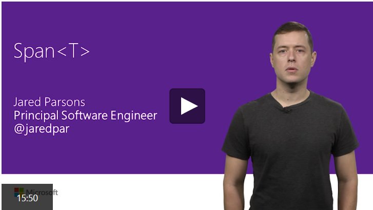 dotnet's tweet image. Learn all about Span&amp;lt;T&amp;gt; in C# from @jaredpar channel9.msdn.com/Events/Connect… #MSFTConnect
