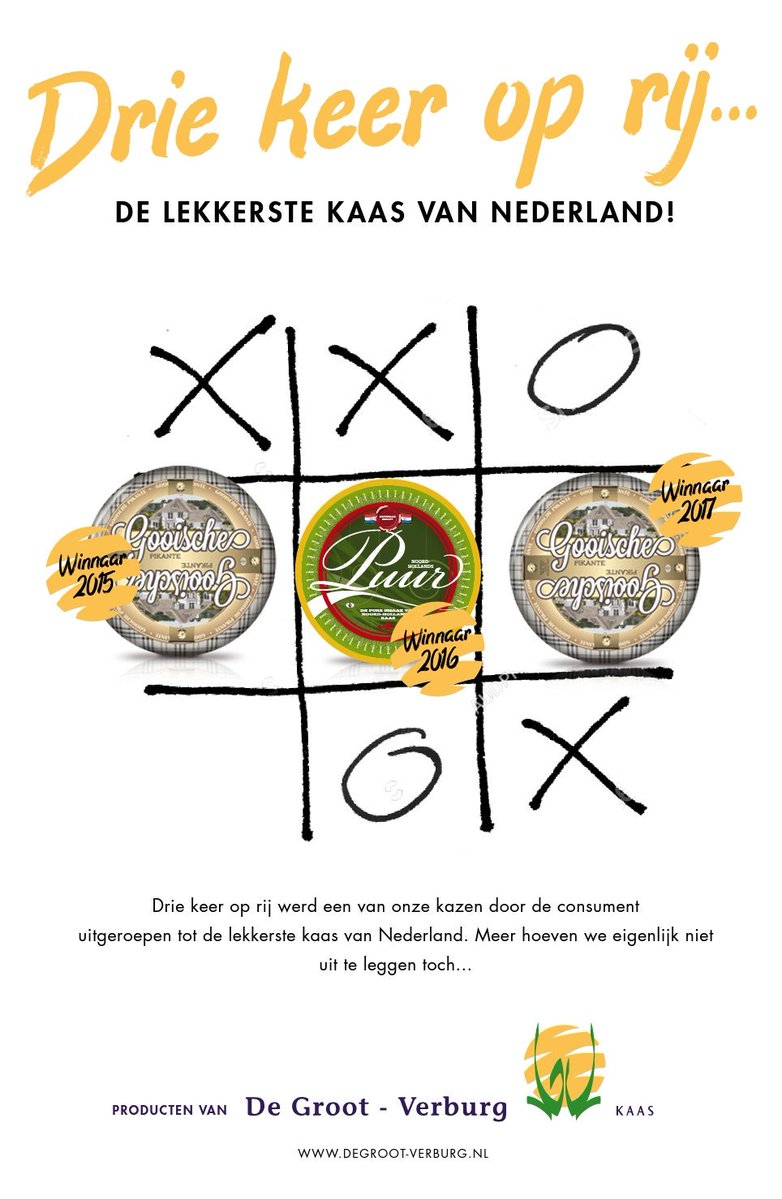 Drie keer op rij werd een van onze kazen door de consument uitgeroepen tot de lekkerste kaas van Nederland. Meer hoeven we eigenlijk niet uit te leggen toch....