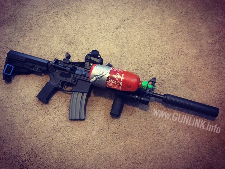 GunLink's tweet photo. Deadliest #ar15 mod, right @USATODAY? #ducttape and #cocksauce. @huyfongfoods @BrownellsInc @officialyhm @Magpul_HQ @VortexOptics @BlueForceGear @HarborFreight https://t.co/cgTE1V1gJh #guns #pewpew #pewpewlife @WorldofTroy #nfa @LaRueTactical https://t.co/OUSHduEBhi