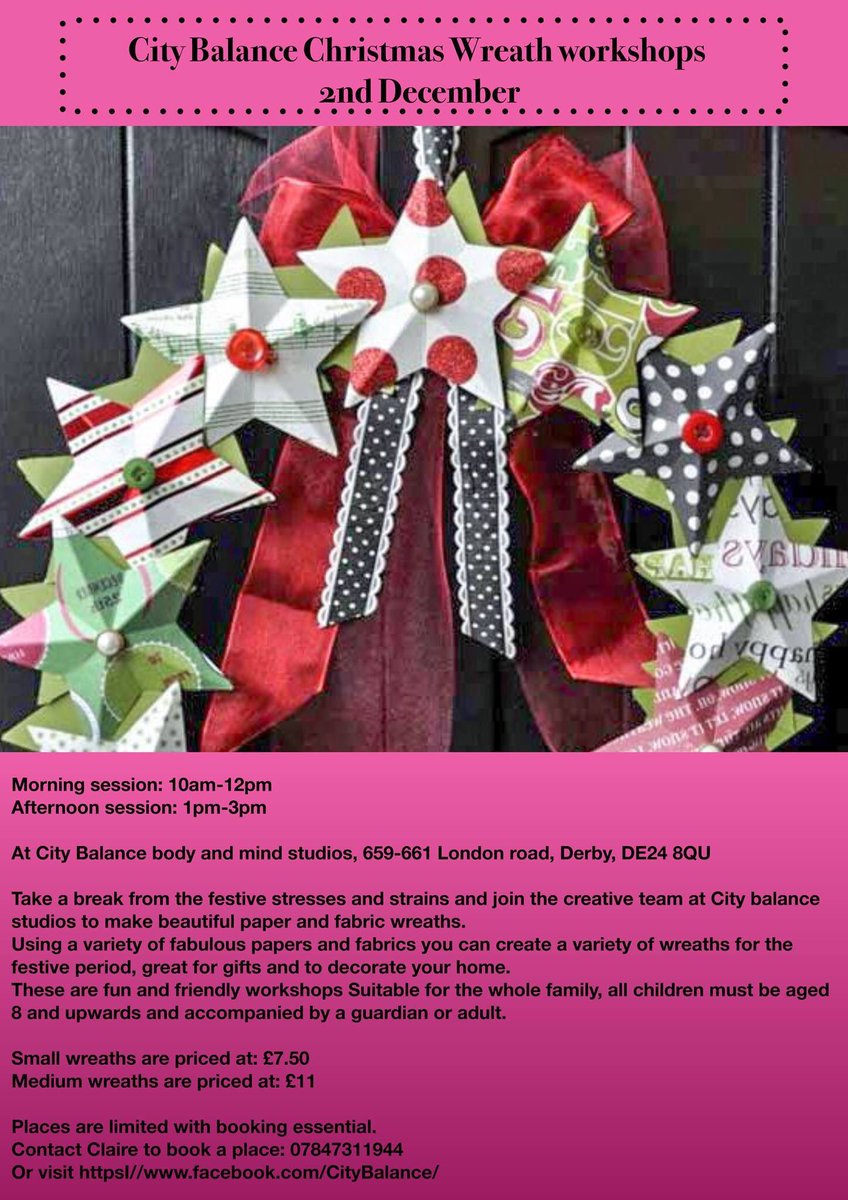 on our family friendly creative workshops in derby city this December Contact CityBalance to book derby art ts Christmaspicitter