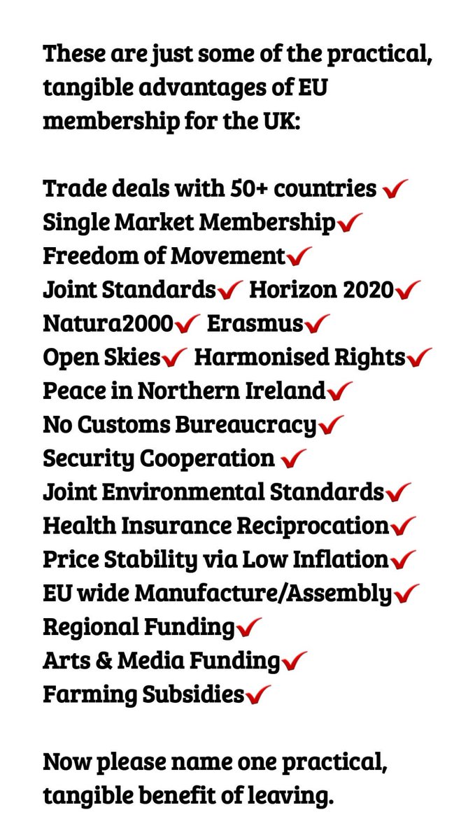 Let's remind ourselves of the benefits of EU membership