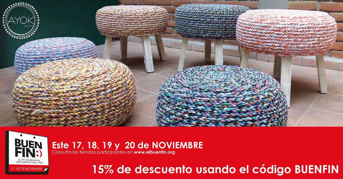 AyokDesign's tweet photo. Este #buenfin2017 15% de descuento en toda nuestra tienda en línea https://t.co/nsnxWNva61 con el código BUENFIN aprovecha la oportunidad y complementa tu hogar con un #AYOK #hechoamano #hechoenmexico #elcomplementoideal #trabajoartesanal #emprendedores #diseño https://t.co/wxtNTeB8tH