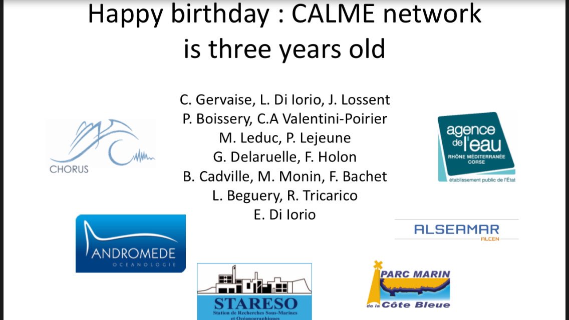 CHORUSacoustics's tweet photo. Happy Birthday ! Le réseau CALME a 3 ans : vous pouvez consulter les résultats sur la plateforme Medtrix ! #rtsys #alseamar #agencedeleau #stareso #andromedeoceanologie #pmcb #ecoacoustics #marinetraffic https://t.co/YD9zTH8Nef