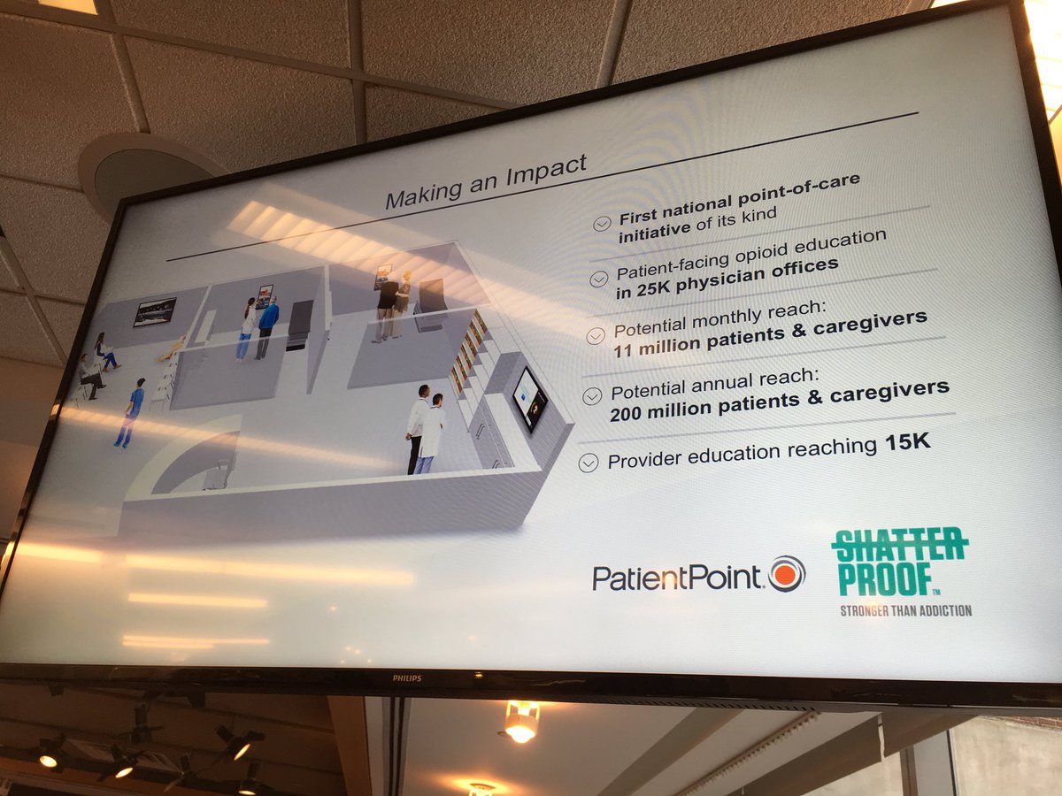 patientpoint's tweet photo. Thanks! Thanks for hosting us! RT @PulsePointBuzz: Great preso by @patientpoint &amp; @ShatterproofHQ on their efforts to fight the opioid crisis! @digitalhealthco https://t.co/36ihK4DUld