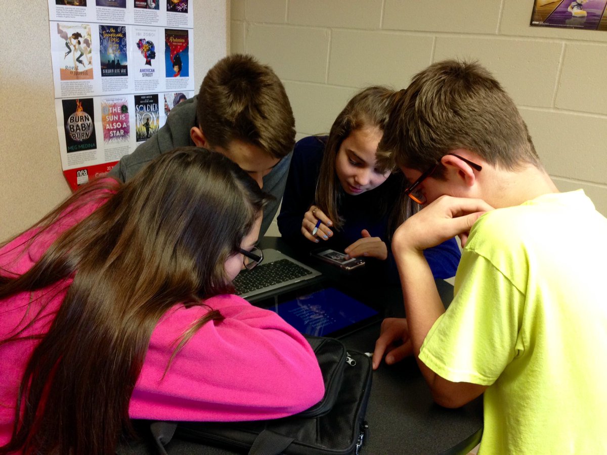 emdietsch's tweet photo. The productive struggle is real in 8th grade ELA @mps_russell with digital breakout! @WardZac1 @Julie_Kerkman @teresagperkins https://t.co/cc5ACQPueJ