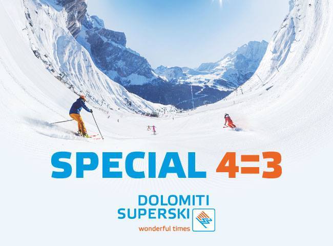 4⃣=3⃣ è l'offerta del @DolomitSuperski per iniziare la stagione nel modo migliore❄! Valida dal 25 novembre al 23 dicembre 2017. Info 👉dolomitisuperski.com/it/prenota-vac…