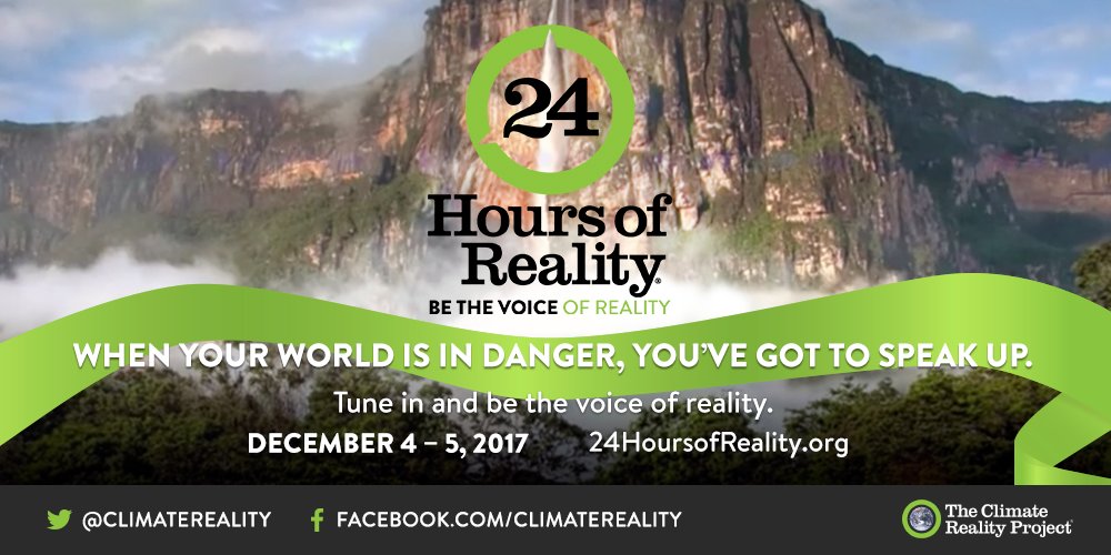 Together, we will solve the climate crisis. We will be the voice of reality. Tune in to <a href="/ClimateReality/">Climate Reality</a>’s #24HoursofReality on December 4–5: bit.ly/2AMlmaP   Also <a href="/Bynature_/">By Nature</a> will host a watch party in Oslo - watch this space!