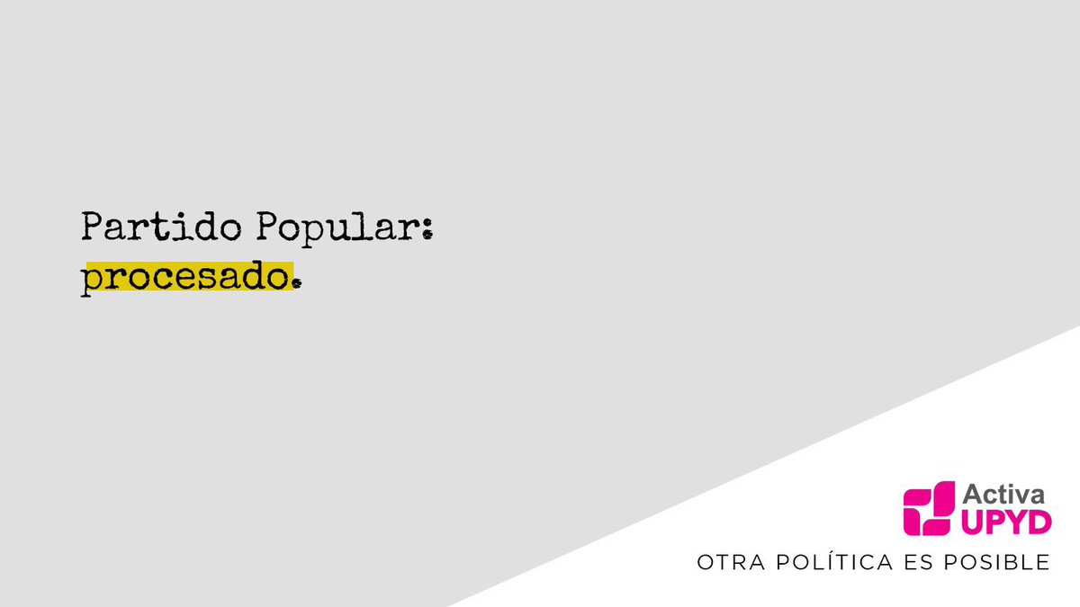 UPYD's tweet photo. ⏺️ El @PPopular será el primer partido político en ser juzgado penalmente en España en Democracia gracias a una enmienda de UPYD (2012) que fue introducida en la reforma del Código Penal en 2013.

👉🏻 Enmienda UPYD: https://t.co/j1ZKAiLgQc

Otra política es posible. https://t.co/hhsRKIgtza