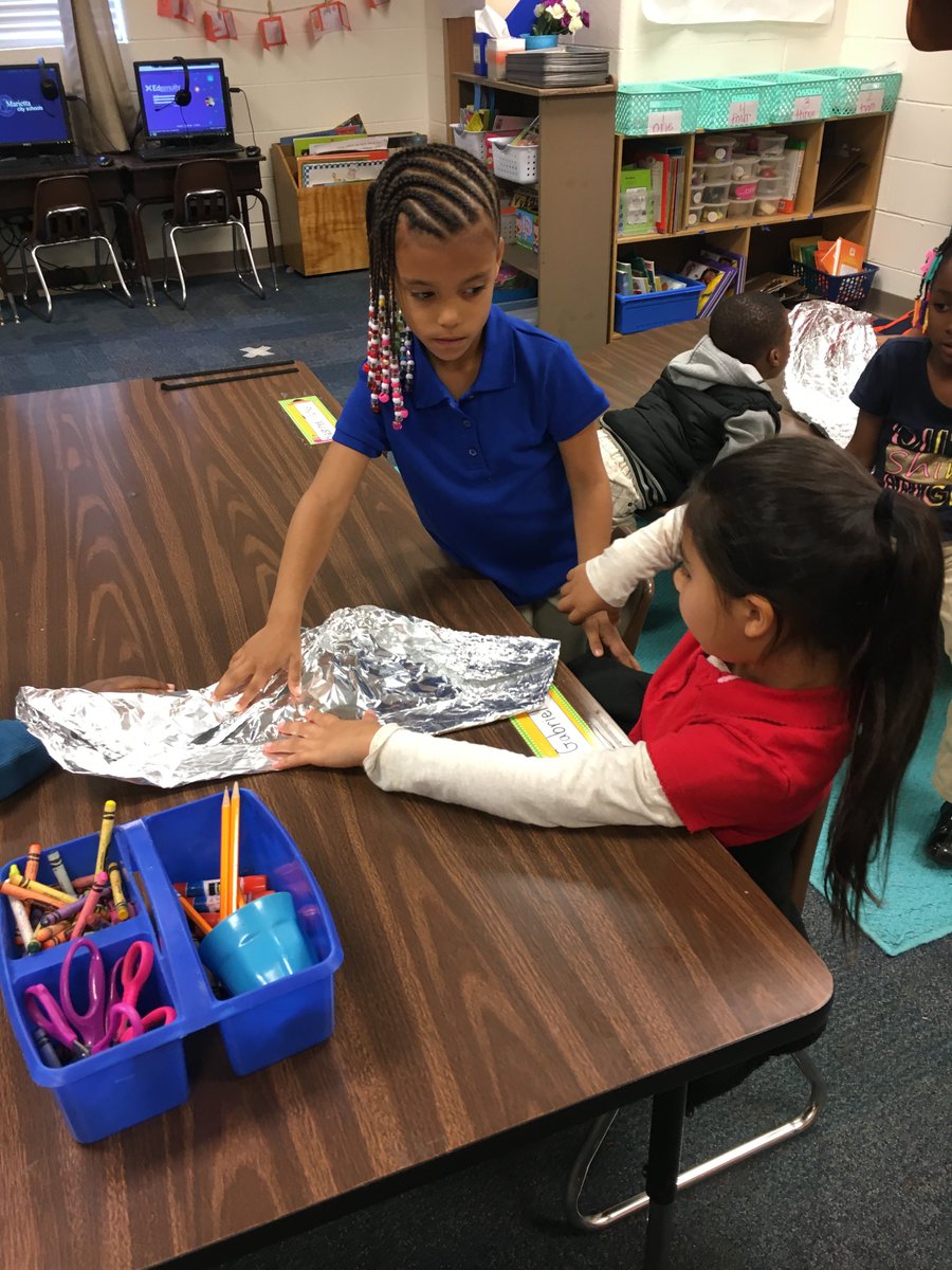 Loving our Nov. STEM challenge :) Building the Mayflower. Tomorrow, we will see if it floats! @LockheedStem