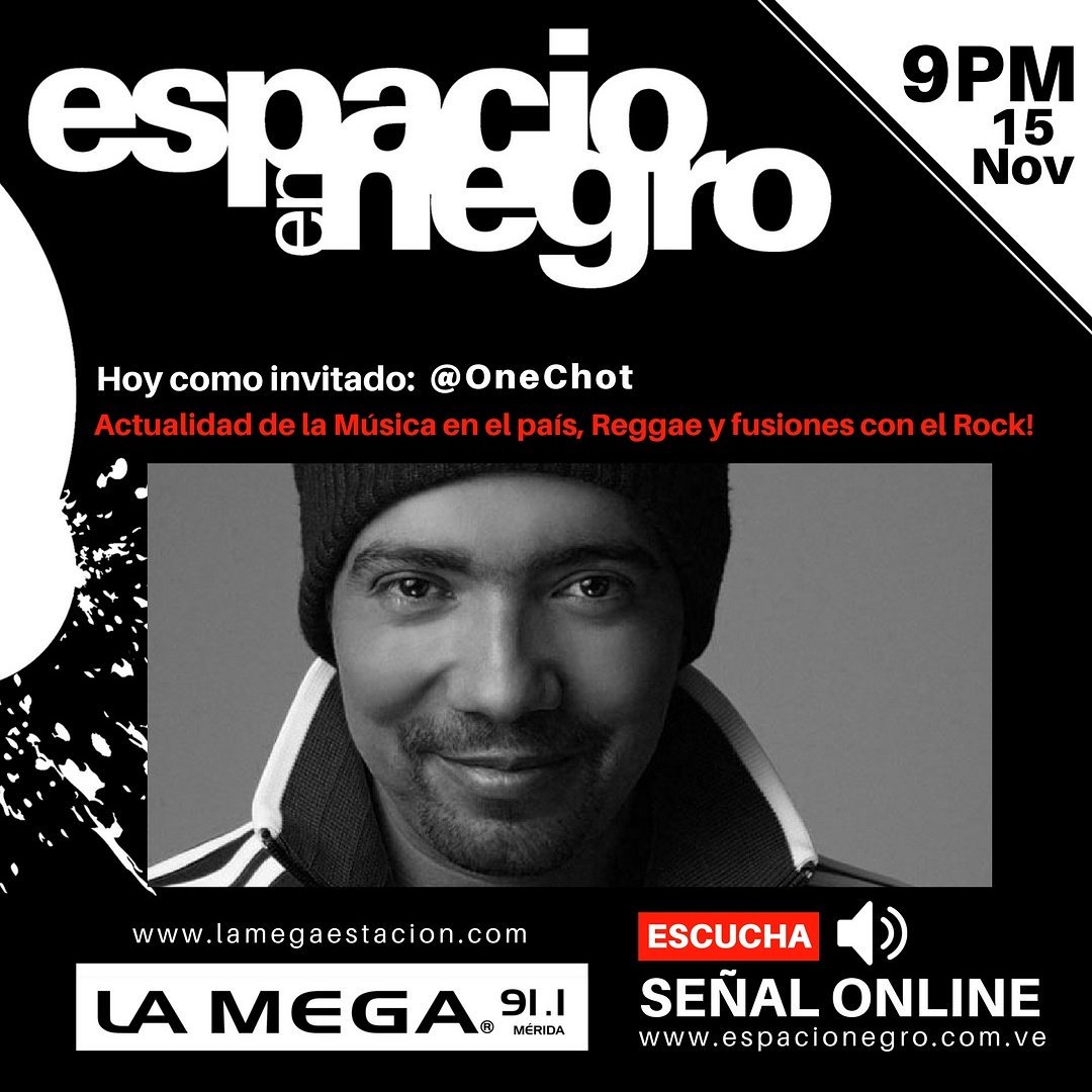 esandrecastillo's tweet photo. Esta noche tendremos a @OneChot conversando sobre su "TOUR ARRIBA EL ANIMO" , la actualidad musical de Venezuela,  sus orígenes como vocalista Rock! Y conversión al Reggae! Además de Temas de Fusión Reggae/Rock/Metal
#MeridaRock https://t.co/dwQd2lii1b