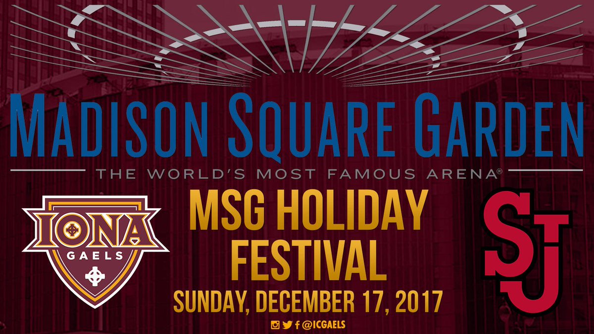 ATTENTION #GaelNation!

Get your tickets to see <a href="/IonaGaelsMBB/">Iona Men’s Basketball</a> take on St. John's at Madison Square Garden!

🎟: icgne.ws/2jusENc

#ICMBB #MAACHoops